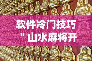 软件冷门技巧 ＂山水麻将开挂[分享装挂详细步骤]