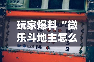 玩家爆料“微乐斗地主怎么能赢”-揭秘开挂教程分享